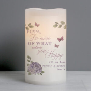 Personalised Secret Garden LED Candle
