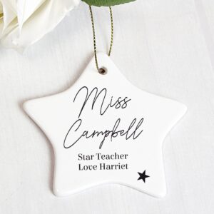 Personalised Free Text Ceramic Star Decoration