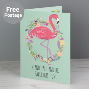 Personalised Flamingo Card