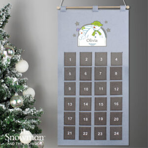 Personalised The Snowman Advent Calendar In Silver Grey
