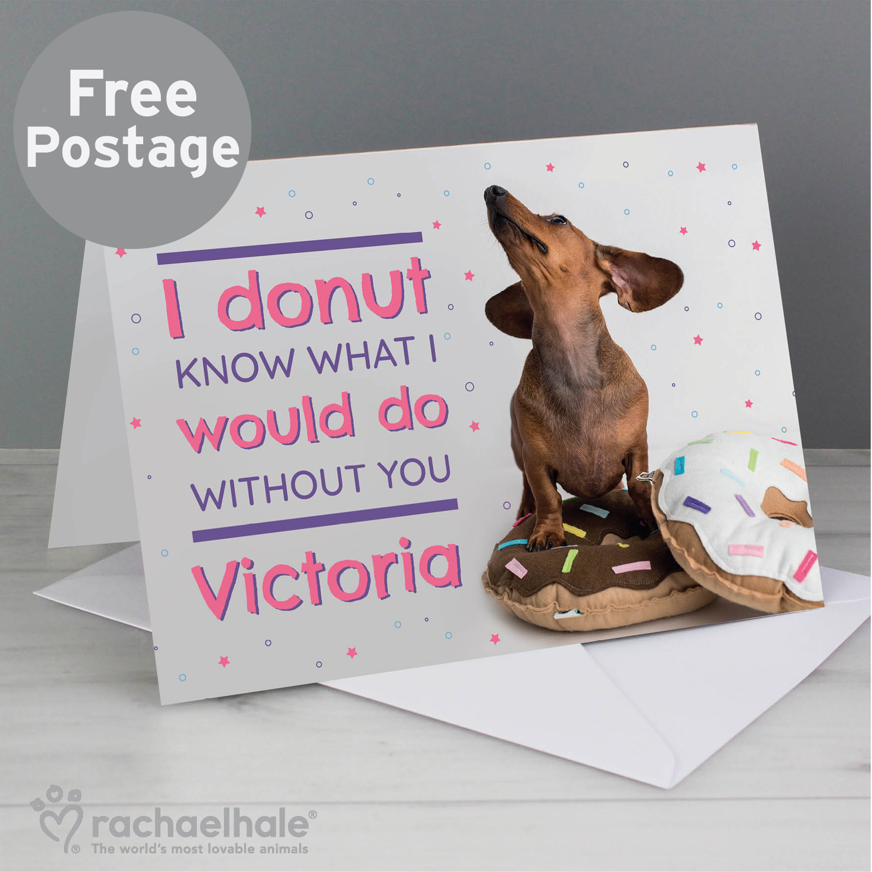 Personalised Rachael Hale I Donut Know Card