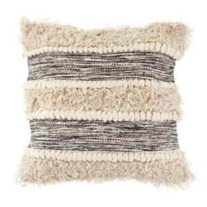 Scandi Boho Cushion / Stripe - Cream & Black