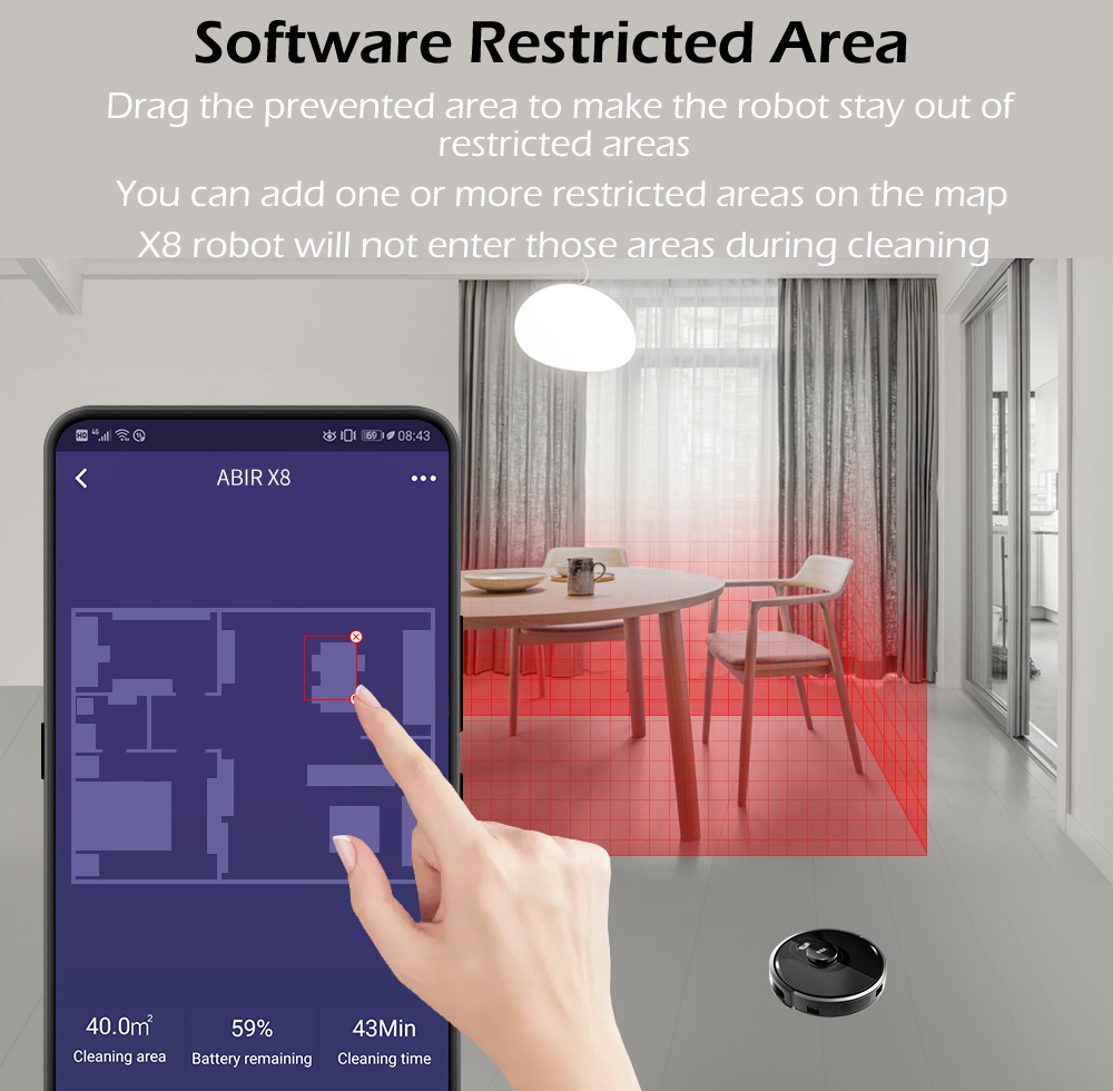 restricted area robot hoover